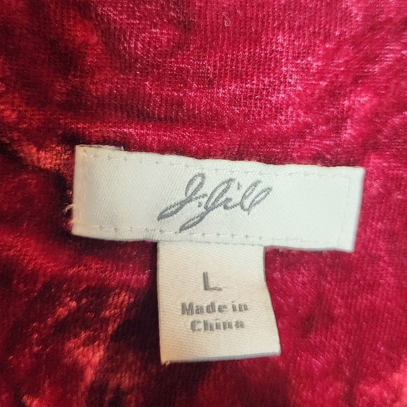J. Jill Corduroy Red Wine Maroon Pleat Back Button Front Jacket Size Large - Picture 5 of 16